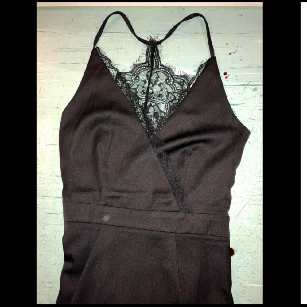 Lace halter cocktail dress